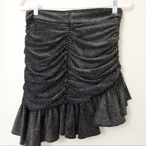 NWT Zara black & silver sparkly ruched
mini skirt - Picture 3 of 5